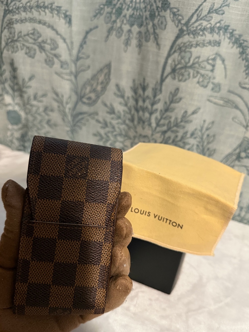 Louis Vuitton Damier Ebene cosmetic/cigarette box Case - Brown checkered design - Picture 2 of 10